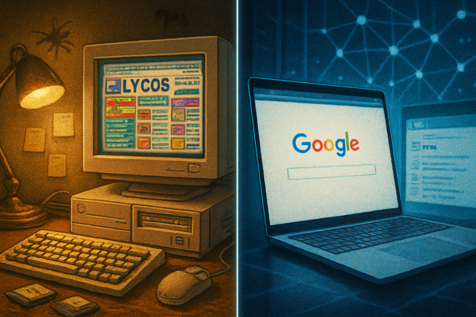The Great Search Engine Wars: Comparing Lycos with Google and Bing