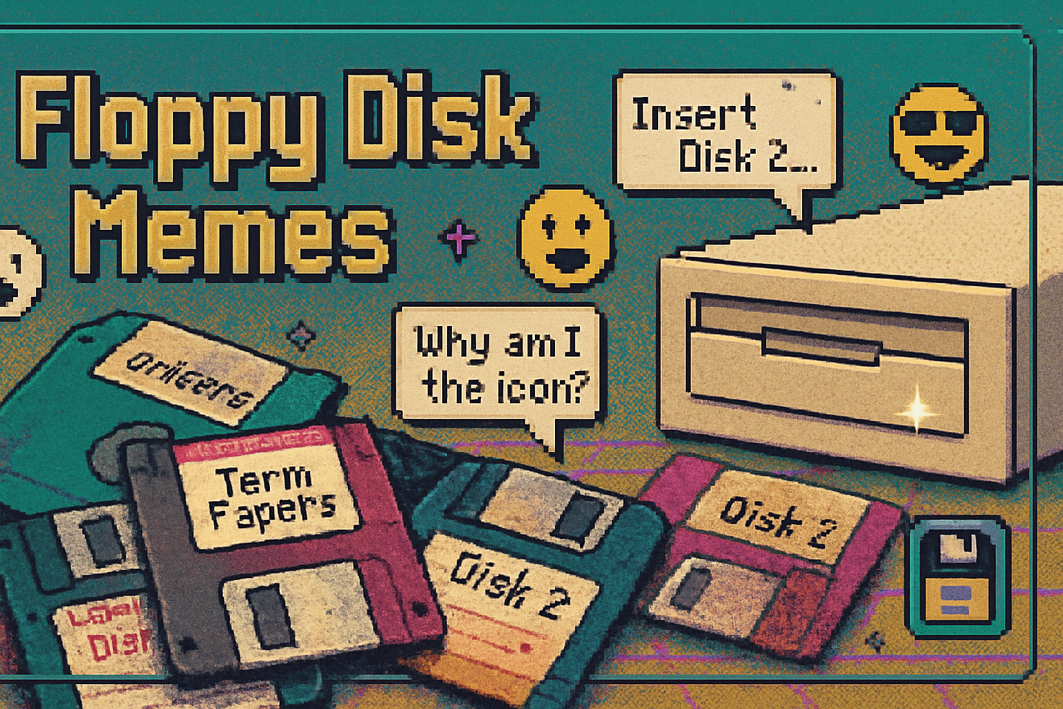 A nostalgic, sardonic tour of the funniest floppy disk–themed memes on the internet-why they make us laugh, what they say about tech nostalgia, and how a 3.5" plastic square became a cultural icon.